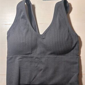 Women's Ribbed Gray Bralette